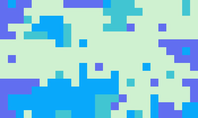 Abstract pixel art background.  Vibrant blue, teal, and purple squares create a dynamic, playful design perfect for websites, presentations, or social media.
