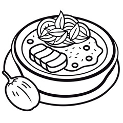 Hearty soup with meat and herbs.