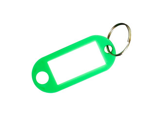 green blank price tag with ring isolated
