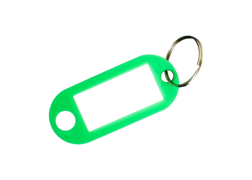 green blank price tag with ring isolated