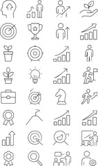 Busines Growth Icons Set