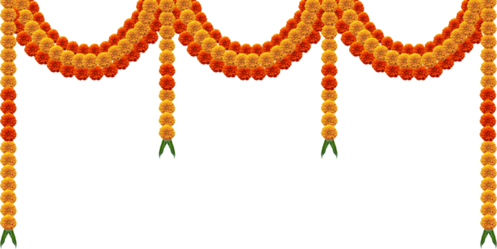 Orange and Yellow decorative entrance gate for shubh hawan and puja invitation