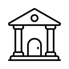 An icon of bank building in line style, ready for premium use