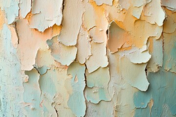 Obraz premium Close-up view of peeling bark textures and colors.