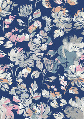 Leaf and Flower Seamless Print with Soft Tones