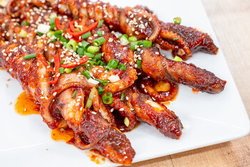 South korea food. Grilled Whole Octopus