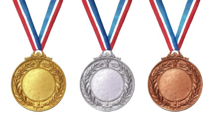  Traditional Medals for 17 Agustus Games Realistic Style Transparent Background