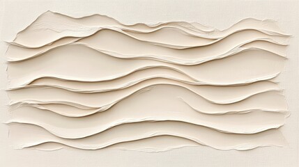 Fototapeta premium Abstract textured pattern of sculpted beige waves.