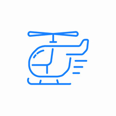 basic helicopter icon sign vector