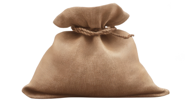Realistic Gunny Bag for Sack Racing Isolated on White Background