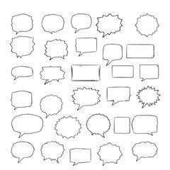 Obraz premium Dialogs & Thoughts Icons: A collection of speech bubbles and thought clouds, meticulously outlined in clean black ink, ready to convey any message or idea imaginable.