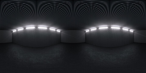 HDRI. Acoustical Soundproof room. Full spherical panorama 360 degrees. 3D render illustration. Music room.