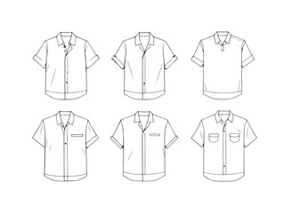Resort Shirt Line Art Design for Vacation Apparel Collection