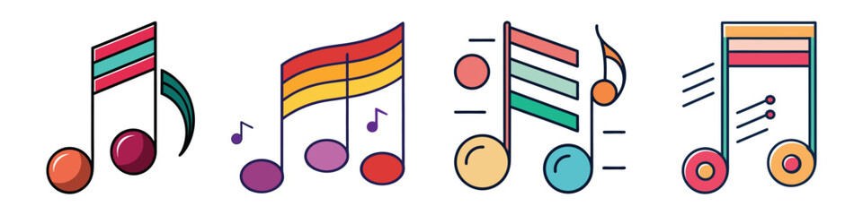 musical notes flat illustration