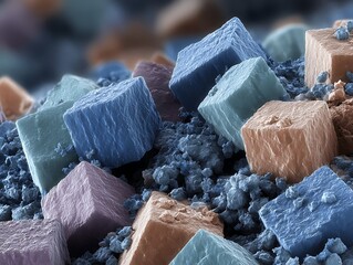 Cross-section image of engineered nano-ceramic material captured via SEM, showing compact crystalline grains.