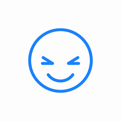 face smiling closed eyes icon sign vector