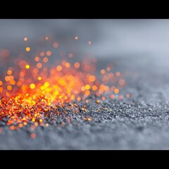 Abstract Glitter Sparkles on Dark Background with Soft Bokeh Effects and Warm Color Palette Artistic Theme