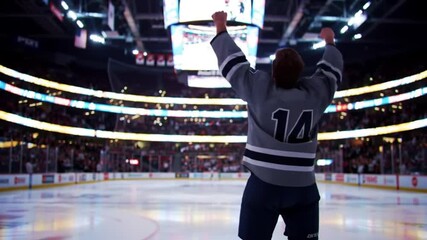 Hockey Player Stretching on Ice in Arena Ready to Play - Powered by Adobe