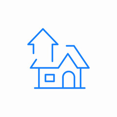 house arrows up icon sign vector