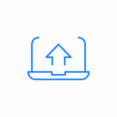 laptop arrow upload icon sign vector