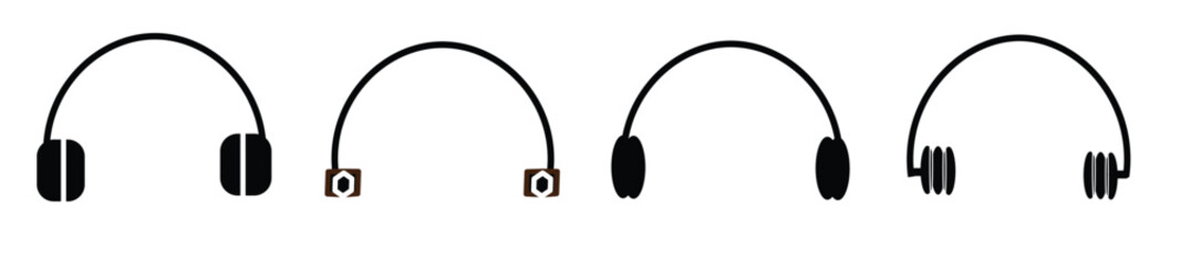 Headphone icon vector.vector on white background.Black headphones icon vector illustration