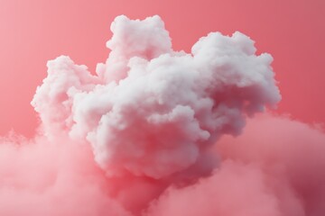 Fototapeta premium A large, fluffy cloud against a soft, rosy backdrop.