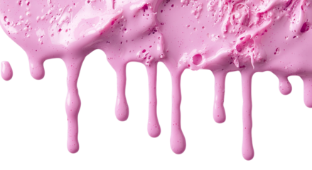 Png of Vibrant pink paint drips with a glossy texture, creating an artistic backdrop perfect for creative projects.