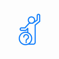 person question falling icon sign vector