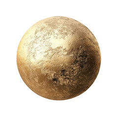 Naklejka premium Golden textured sphere with rough surface and natural patterns, cut out - stock png.