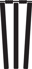 Wicket Stump Silhouette Vector &ndash; Simple Black Cricket Equipment Illustration