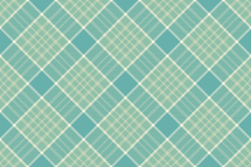 Coat seamless plaid fabric, faded tartan texture background. British textile check pattern vector in pastel and teal colors.