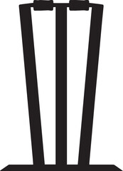 Wicket Stump Silhouette Vector – Simple Black Cricket Equipment Illustration