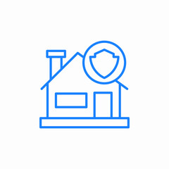 shield protected house icon sign vector