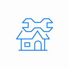 wrench screwdriver house icon sign vector
