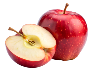red and yellow apples isolated on white background. PNG Transparent.