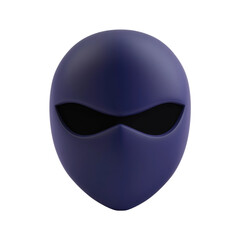 Dark masked face with smooth seamless design, cut out - stock png.