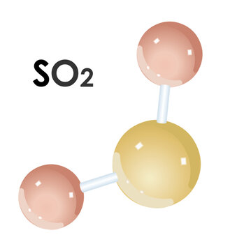 Mol&eacute;cule de dioxyde de soufre sur fond blanc