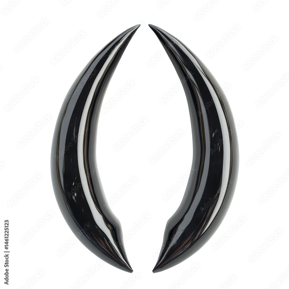 Poster Abstract chrome-like form with elegant curves, floating on a seamless, clear visibility creating a sculptural impression