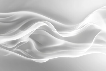 Obraz premium Smooth, flowing white fabric drapes in elegant folds.