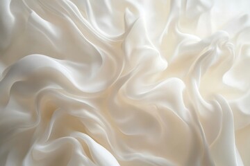Obraz premium Close-up view of flowing, soft white fabric.