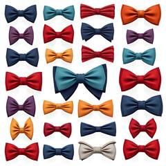 Watercolor painting of bow ties, various styles, various colors at the prom. Pattern