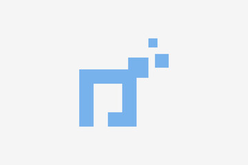 letter P square digital technology logo