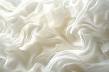 Obraz premium Close-up view of flowing white fabric textures.