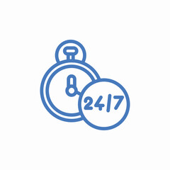 timer twentyfour seven icon sign vector