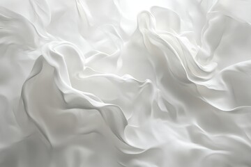 Obraz premium Elegant, white fabric drapes in soft folds and textures.