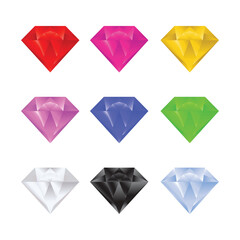Colorful Diamond Stones Vector Illustration