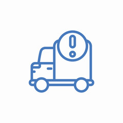 warning delivery truck icon sign vector