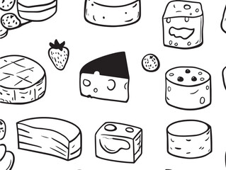 Hand Drawn Cream Cheese Food Line Art for Stock Collection