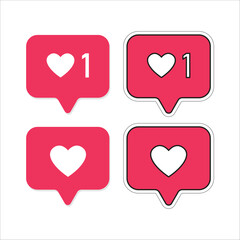 Like Bubble Notification Vector Illustration