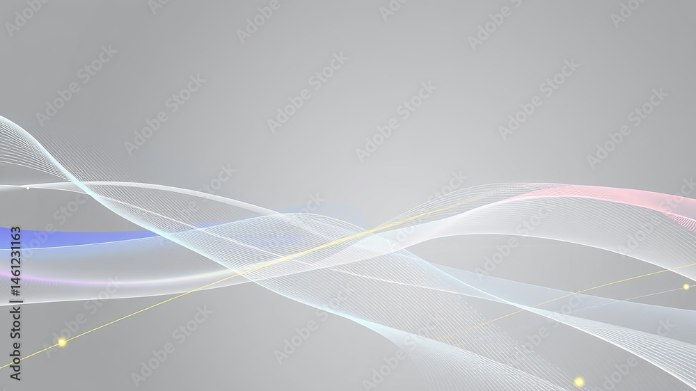 Wall mural abstract flowing pastel waves on gray background ideal for website header or presentation template d